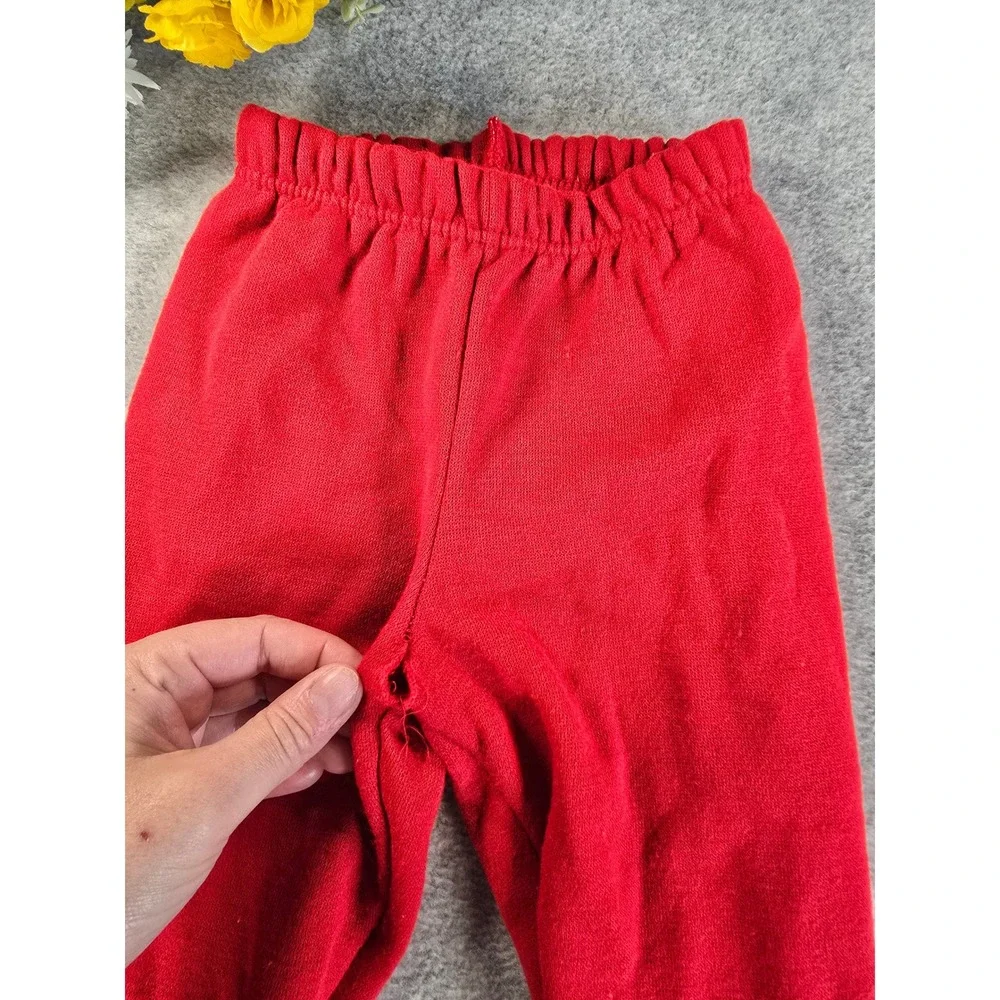 Vintage Sears 18-24m Medium Red Hooded Varsity Jacket Pants Set 80s Athleisure